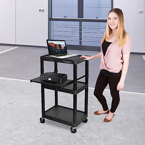 Luxor Heavy-Duty AV Cart - 3 Shelves Pullout (LT45-B)