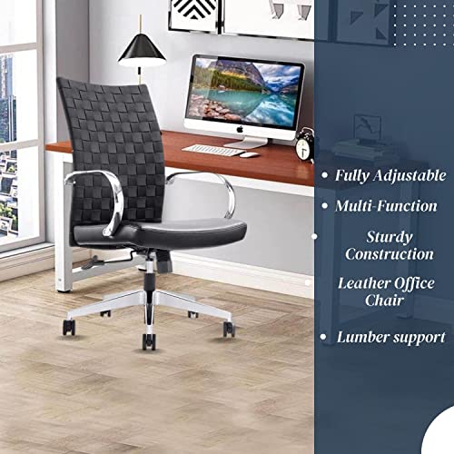 GM Seating Weeve Conference Room Chairs Set of 8 - High Back Leather Executive Office Chair
