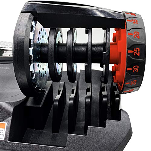 D.Y.A Adjustable Dumbbells Weights Dumbbells Set Strength Training 40KG/90lbs Fitness Equipment Dial System Dumbbell with Handle and Weight Plate for Men Women Bodybuilding Workout Home Gym 1PCS