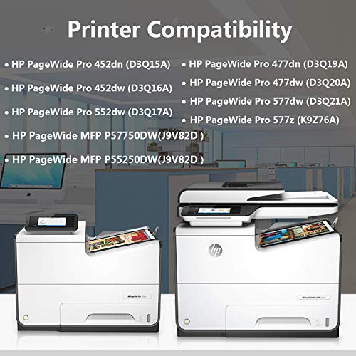 4-Pack (BK/C/M/Y) 972X Black,Cyan,Yellow,Magenta Remanufactured Ink Cartridge Replacement for HP PageWide Pro 452dn 452dw 552dw 477dn 477dw 577dw MFP P57750DW MFP P55250DW Printer,Sold by TopInk