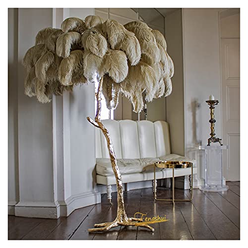 Nordic Feather LED Floor Lamp 180CM Khaki - Purple