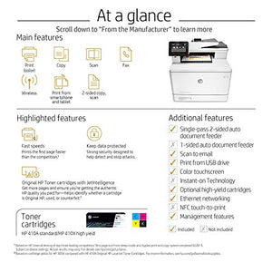 HP LaserJet Pro M477fnw All-in-One Wireless Color Laser Printer with Built-in Ethernet, Amazon Dash Replenishment ready (CF377A)