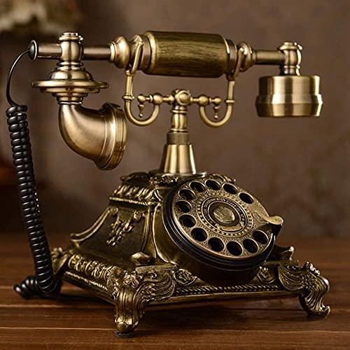 GagalU Retro Antique Telephone with Caller ID, Classical Nostalgic Design, Mechanical Double Ringtone - 25×20×17 cm B