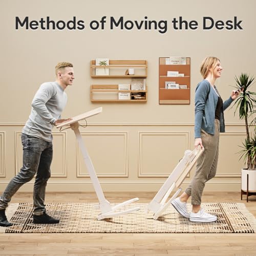 JOY worker Foldable Mobile Standing Desk, Height Adjustable Sit Stand Desk