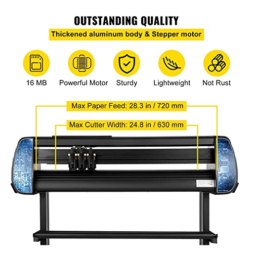 28-Inch Vinyl Cutter Plotter 630mm Cutting Width Sign Printer Machine with Stand and LCD Display