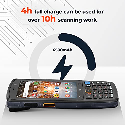 MUNBYN Android Barcode Scanner, 2D Zebra Scanner, Rugged IP67 Android Barcode Scanner Pistol Grip, Android 9.0 Scanner, 4G WiFi Android Scanner Handheld for Warehouse, Inventory