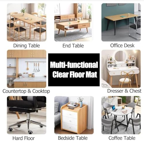 JLXJYS Office Wood Floor Transparent Chair Mat, Skid-Resistant Carpet Protector Pad (120x600cm)