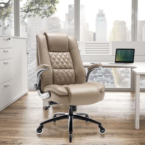 EZAKI High Back Office Chair with Flip-up Arms and Lumbar Support