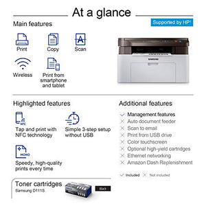 Samsung Xpress M2070W Wireless Monochrome Laser Printer with Scan/Copy, Simple NFC + WiFi Connectivity and Built-in Ethernet (SS298H)