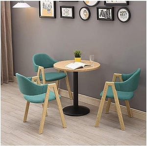 WEBERT Office Reception Room Club Table and Chair Set - 4-Person Modern Leisure Furniture, Wooden Minimalist Design (Color: )