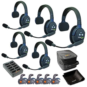 HogoR Eartec UL5S Wireless Microphone Headset Communication System - 5 Users