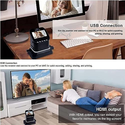 MAHWER High Resolution Film Scanner, Convert Negative & Slides to Digital JPEG, 4.3 Inch LCD Screen