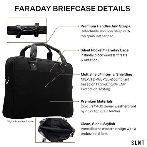 Silent Pocket Faraday Cage Briefcase-Instant data protection for your devices (Black Nylon)