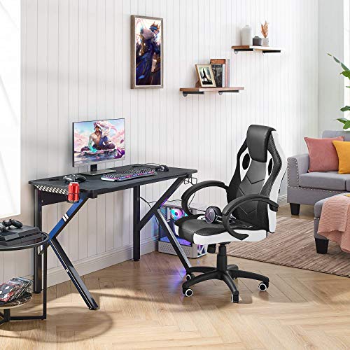 Mr IRONSTONE L-Shaped Desk 50.8" Computer Corner Desk & Gaming Chair Office Executive Computer Ergonomic Video Game Chair
