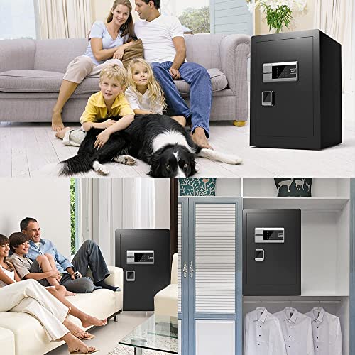 Marcree Biometric Safe Box Fireproof, 2.2 Cub Fingerprint Money Safe with Fireproof Waterproof Money Bag LCD Digital Keypad and Inner Cabinet LED Light, Fireproof Safe for Home Office Hotel