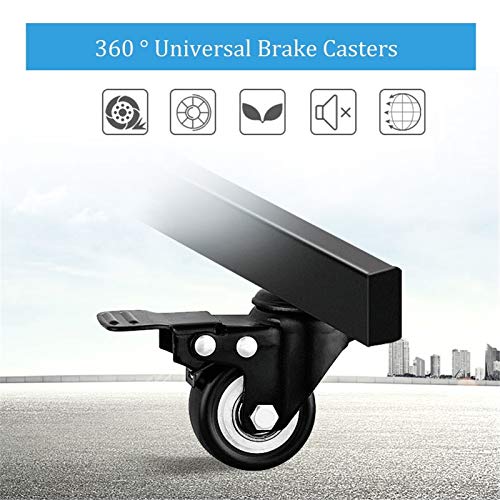 YokIma Adjustable Mobile TV Stand with Storage Shelf - Rolling TV Cart for 32-70 Inch TVs, Up to 110 Lbs