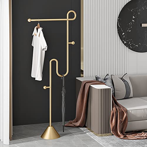 BinOxy Freestanding Coat Rack Clothes Storage Display Rack - Gold