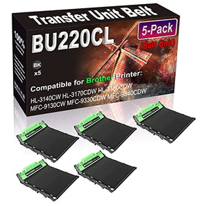 Kolasels Transfer Unit Belt 5-Pack Compatible with BU220CL Printer Belt Unit - HL-3140CW, HL-3170CDW, HL-3180CDW, MFC-9130CW (Black)