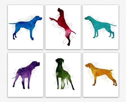 Wallbuddy German Shorthaired Pointer Minimalist Wall Art Set - Colorful Dog Paintings Home Decor | Dog Lover Gifts (33.1 x 46.8)