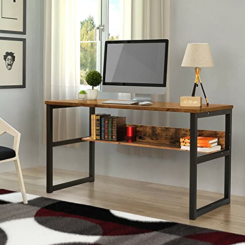 GXK 55 Computer Desk Table Workstation Home Office Student Dorm Laptop Study w/Shelf
