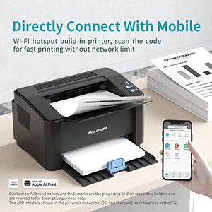Wireless Small Laser Printer Black and White Monochrome Laser Printer for Home Use with Mobile Printing and School Student, Pantum P2502W with PB-211 Toner