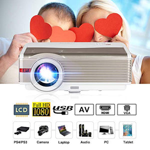 HD Multimedia LCD Video Projector 1080P Wxga 4200 Lumen Home Theater Gaming Projectors Backyard Movie Cinema, Dual USB HDMI, VGA Audio Out 5.8" TFT Up to 200inch for Blu ray DVD TV Stick PC Xbox Wii