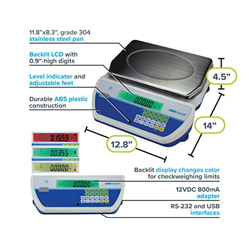 Adam Equipment Cruiser CKT 16UH Bench Checkweighing Scale 35lb / 16kg Capacity x 0.0002lb / 0.1g Readability