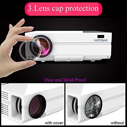 Video Projector Full HD,Deeirao Real 1080P Resolution Best Computer Projector LED Light Work with Amazon Fire TV Stick,PS4 Xbox360,HDMI,VGA,USB,AV,Laptop (Black)