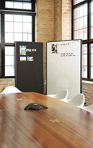 Quartet Motion Series Room Divider Partition, 48" x 72", Fabric/Porcelain (6640MB)