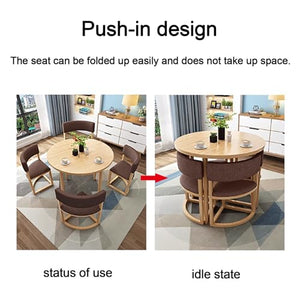 BYJSJY Round Dining Table and 4 Chairs Set, Negotiation Table and Chair, 80cm Small Round Tables - Color A4