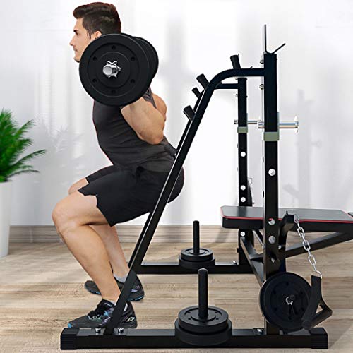 Tengma Adjustable Weightlifting Bed Bench Press Squat Rack Indoor Multi-Function Olympic Weight Bench, Strength Training Fitness Equipment for Full-Body Workout Home/Office/Gym