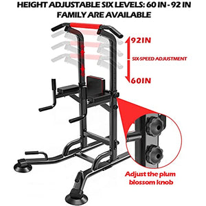 Power Tower Pull Up Bar Dip Station Waist tranier Adjustable Height Strength Training Workout Equipment for Home Gym