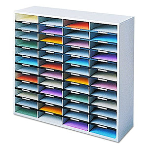 Fellowes 25081 Literature Organizer, 48 Letter Sections, 38 1/4 x 11 7/8 x 34 11/16, Dove Gray