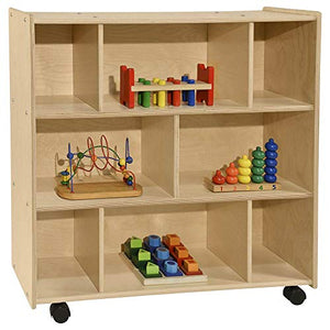 Contender - Birch 8 Cubby Storage Unit, Art&Craft organizer for kids Kindergarten, Homeschool, Daycare, Nursery, Preschool, Safe And Certified , In Natural