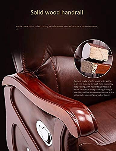 MUMUJJ Big and Tall Executive Office Chair with Wood High Back Reclining - Brown