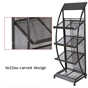 WCN Bookend Multi-Layer Vertical Book Newspaper Rack Advertising Single Page Display Rack Iron Storage Rack Information Rack Black Bookshelf Decor