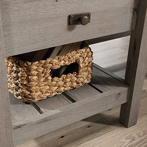 Sauder Cottage Road L-Desk, Mystic Oak Finish, L: 65.12" x W: 58.66" x H: 29.76