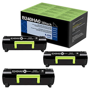 3-Black B2442 B240HA0 Remanufactured Compatible (6200 High Yield) Ink Cartridge Replacement for Lexmark B2546dn B2546dw B2650dn MB2546ade B2650dw MB2546adwe MB2650ade Printer Toner Cartridge.