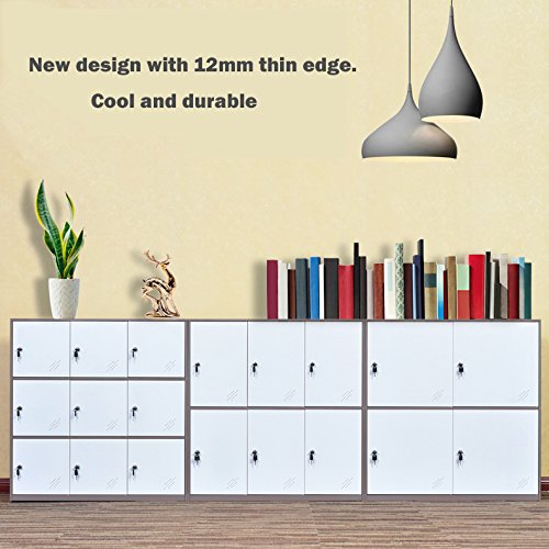 Shool and Home Locker Organizer Storage for Kids,Playground Metal Shoes and Bag Storage Cabinet (White)