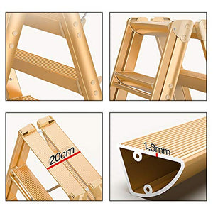 QDY Foldable 6 Step Ladder Stool with Brackets - Indoor Household Hanger