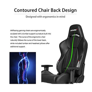 AKRacing Masters Series Premium Gaming Chair with High Backrest, Recliner, Swivel, Tilt, 4D Armrests, Rocker and Seat Height Adjustment Mechanisms with 5/10 Warranty - Carbon Black