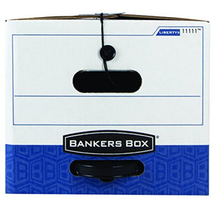 Bankers Box LIBERTY PLUS Heavy-Duty Storage Boxes, FastFold, String and Button, Letter, Case of 12 (11111)