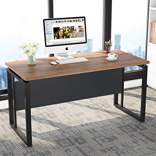 LITTLE TREE L-Shaped Computer Desk, 55" Executive Desk Business Furniture with 39” File Cabinet Storage Mobile Printer Filing Stand for Home Office Desk Walnut