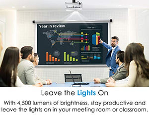 Optoma EH412 1080P HDR DLP Professional Projector | Super Bright 4500 Lumens | Business Presentations, Classrooms, and Meeting Rooms | 15000 Hour Lamp Life | 4K HDR Input | Speaker Built in