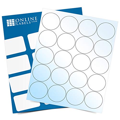 2 Inch White Gloss Round Labels - Pack of 20,000 Circle Stickers, 1,000 Sheets - Laser Printer - Online Labels