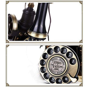 TEmkin Landline Telephone - Retro Rotary/Button Fixed Home Phone
