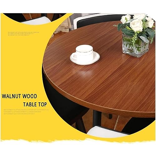 HM&DX 5-Piece Wooden Round Conference Room Table and Chair Set