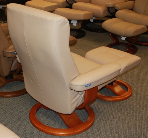 ScanSit 110 Black Leather Recliner Norwegian Ergonomic Scandinavian Lounge Reclining Chair 110 ScanSit Large Recliner Furniture Espresso Wood by Hjellegjerde