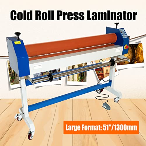PreAsion 51 Inch Electric Manual Cold Roll Laminating Machine with Film - Commercial Grade