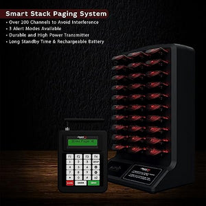 PagerTec Wireless Matrix AIO Guest Paging System | 60 Pagers - Complete Set | Rechargeable & Waterproof